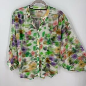 Anthropologie Pilcro The Sidney Batwing Sheer Blouse S